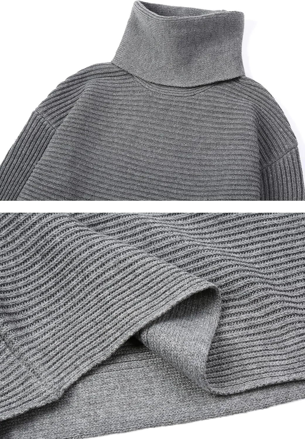 loveimgs Women's 2 Piece Outfits Ribbed Knit Long Sleeve Turtleneck Midi Pencil Skirt Set Casual Two Piece Dress