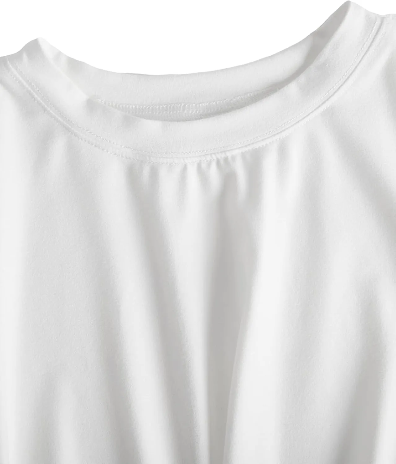 MakeMeChic Women's Summer Crop Top Solid Short Sleeve Twist Front Tee T-Shirt