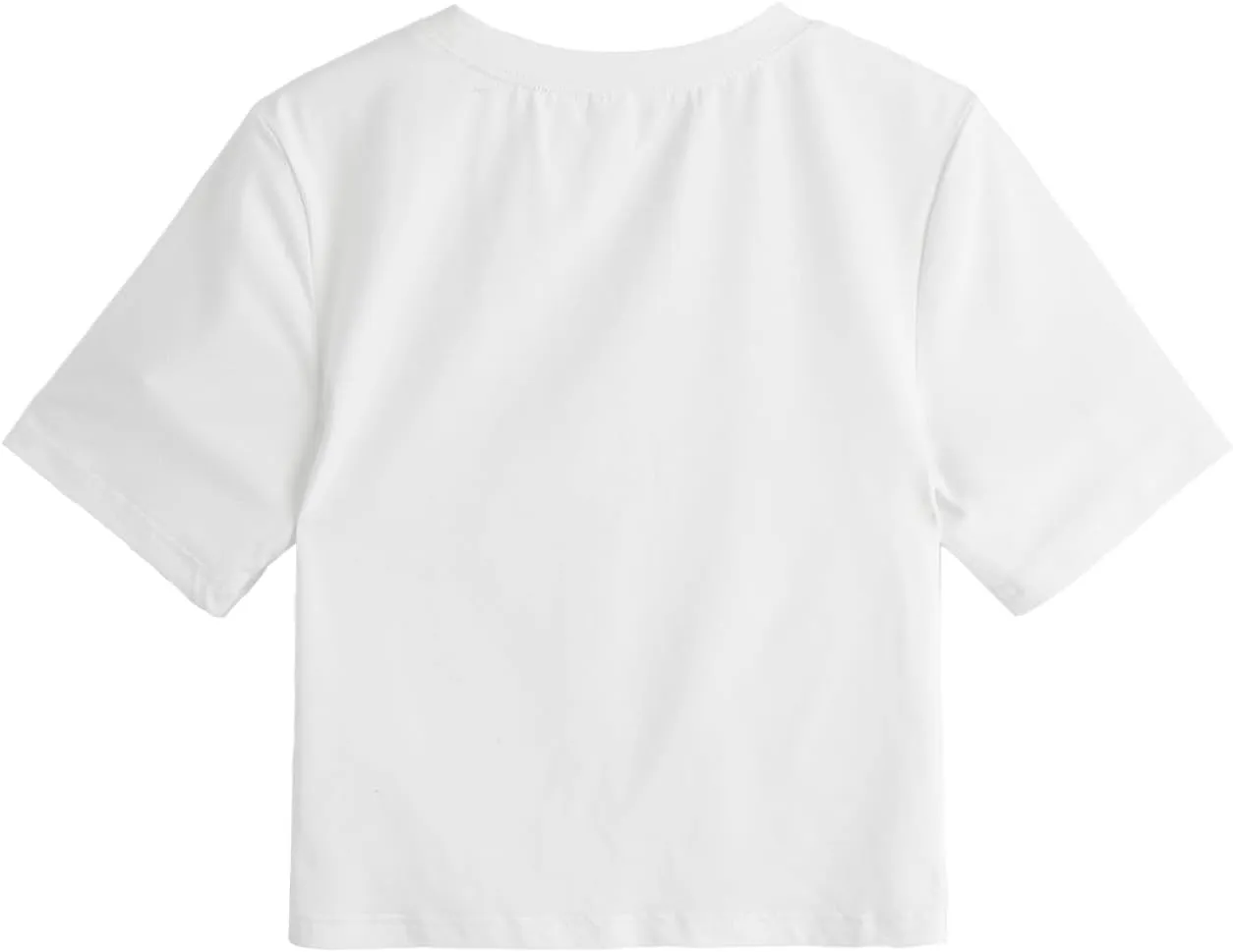 MakeMeChic Women's Summer Crop Top Solid Short Sleeve Twist Front Tee T-Shirt