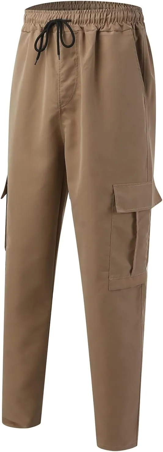 Men's Cargo Pants Multi Pockets, Straight Work Pants, Outdoor Fitness Bodybuilding Trousers Baggy Hiking Pants