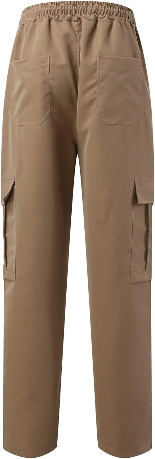 Men's Cargo Pants Multi Pockets, Straight Work Pants, Outdoor Fitness Bodybuilding Trousers Baggy Hiking Pants