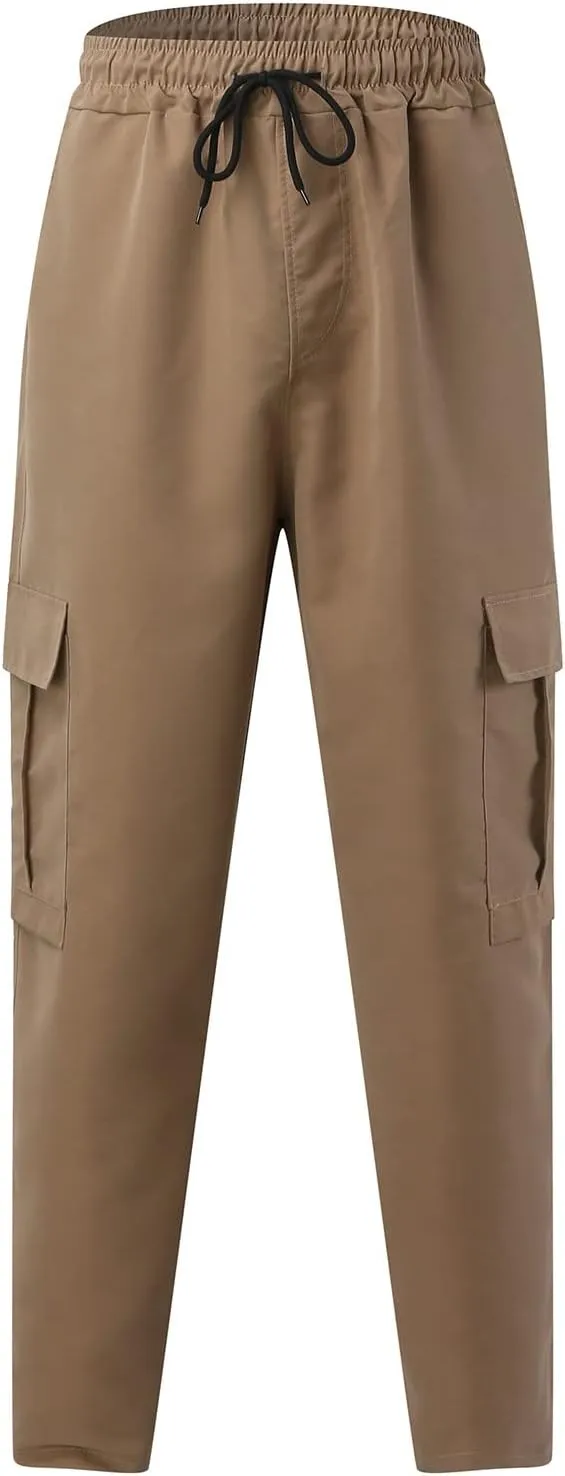 Men's Cargo Pants Multi Pockets, Straight Work Pants, Outdoor Fitness Bodybuilding Trousers Baggy Hiking Pants