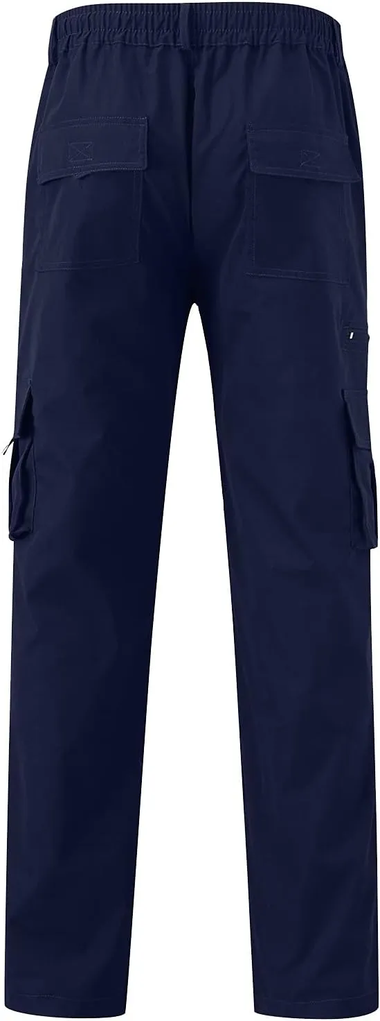 Men's Cargo Pants Multi Pockets Twill Chino Pants Joggers Straight-Leg Sports Overalls Athletic Work Sweatpants