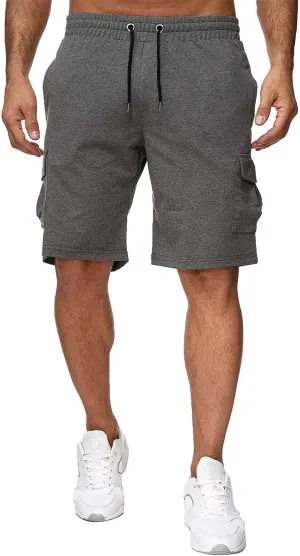Mens Cargo Shorts Elastic Waistband Multi Pockets Casual Work Shorts for Men Loose Fit Lightweight Gym Workout Running Shorts