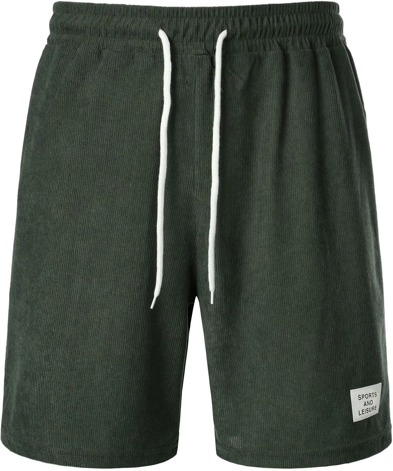 Men's Corduroy Shorts 2024 Casual Elastic Waist Drawstring Shorts Lightweight Summer Beach Shorts Active Track Shorts