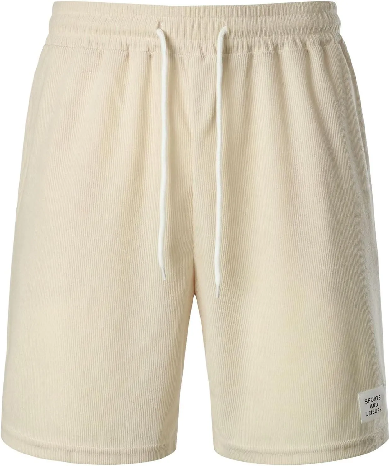 Men's Corduroy Shorts 2024 Casual Elastic Waist Drawstring Shorts Lightweight Summer Beach Shorts Active Track Shorts