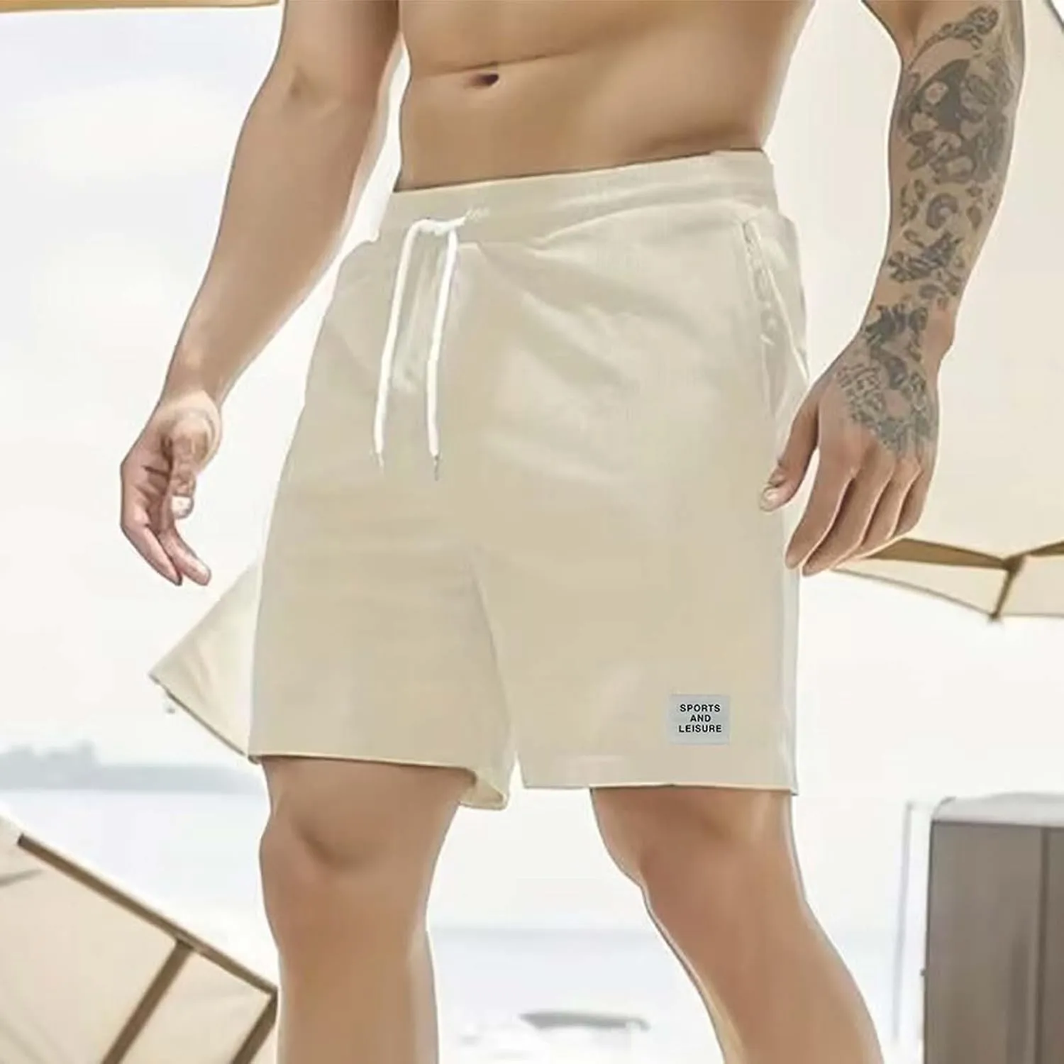 Men's Corduroy Shorts 2024 Casual Elastic Waist Drawstring Shorts Lightweight Summer Beach Shorts Active Track Shorts