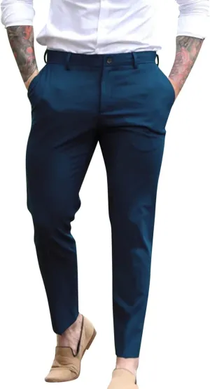 Mens Dress Pants Slim Fit Tapered Flat Front Travel Pant Business Casual Stretch Golf Dress Pants Work Slacks Trouser