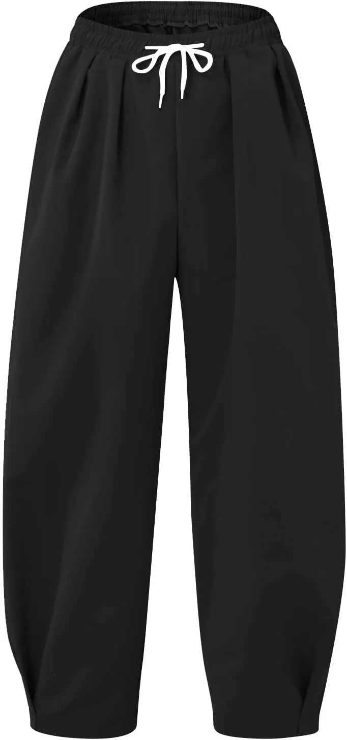 Mens Lightweight Linen Pants Solid Color Summer Sweatpants Lounge Classic Fit Beach Yoga Trousers Outdoor Joggers