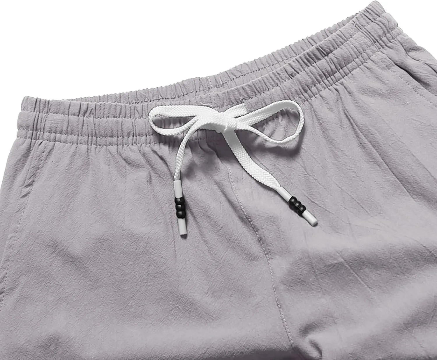 Mens Linen Shorts Summer Beach Vacation Shorts 2024 Trendy Button Up Elastic Waist Pants Lightweight Drawstring Yoga Shorts