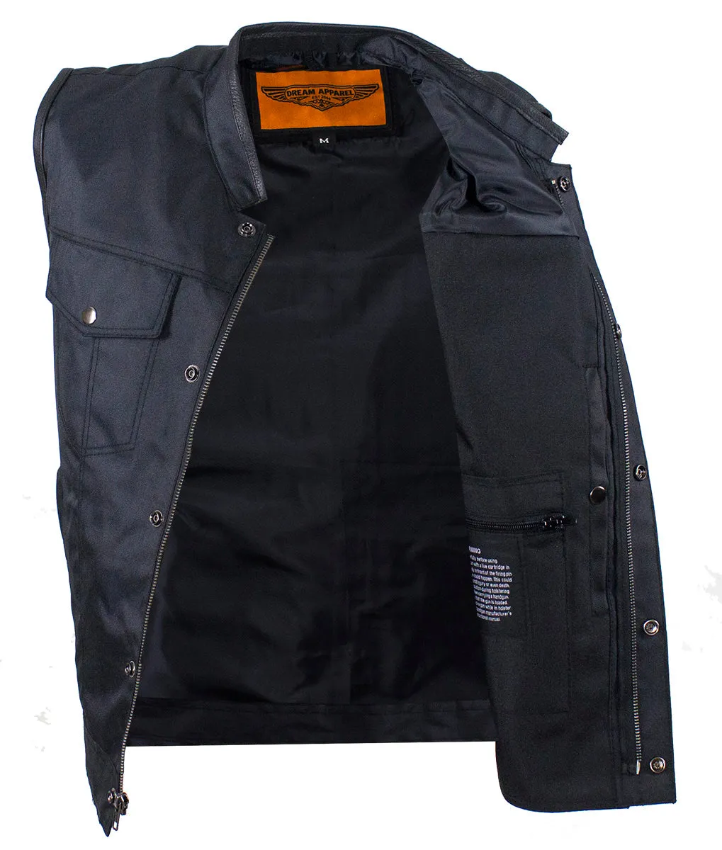 Mens Motorcycle Club Textile Vest With Gun Pocket