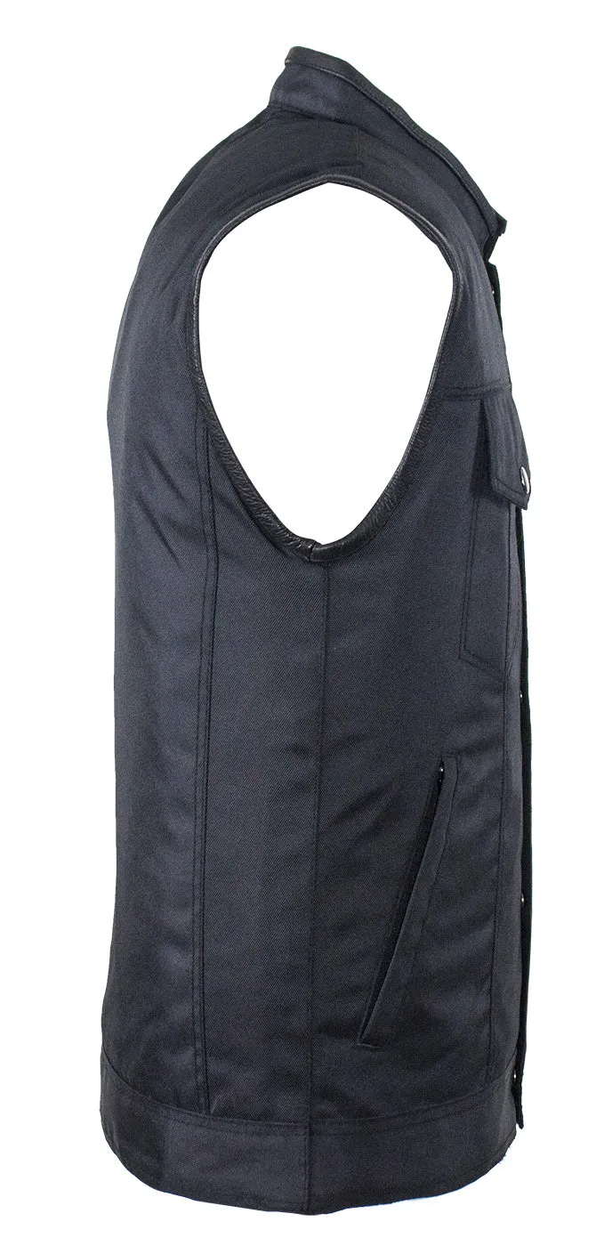 Mens Motorcycle Club Textile Vest With Gun Pocket