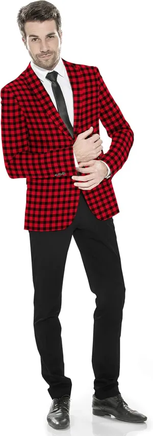 Men's Plaid Blazer 2 Button Lightweight Regular Fit Checked Plaid Suit Sport Coat Jacket Casual Daily Dress Jacket Sport Coat