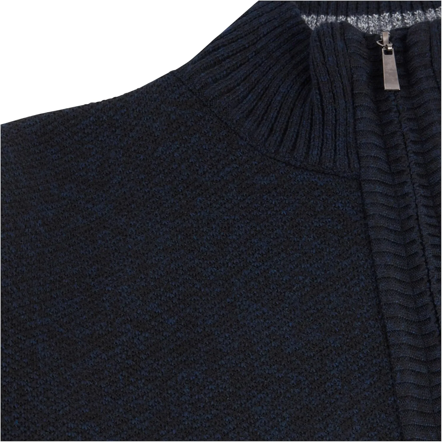 Men's Shawl Collar Cable Knit Cardigan Sweater, Full Zip Sherpa Lined, with Pockets