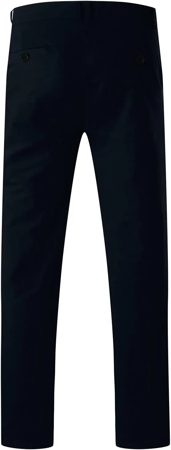 Men's Slim Fit Basic Stretchable Cotton Chino Pant Casual Long Trousers Jogger Pants Golf Clothes