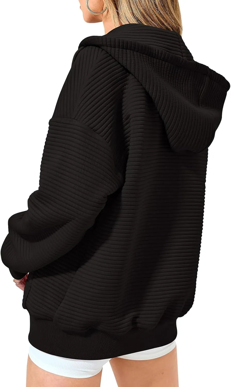 midelxp Zip Up Hoodies for Women Cute Y2k Long Sleeve Oversized Sweatshirts Casual Comfy Fall Jackets Preppy Clothes 2024