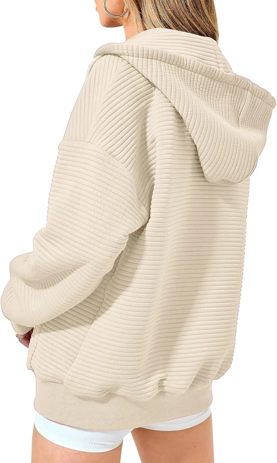 midelxp Zip Up Hoodies for Women Cute Y2k Long Sleeve Oversized Sweatshirts Casual Comfy Fall Jackets Preppy Clothes 2024