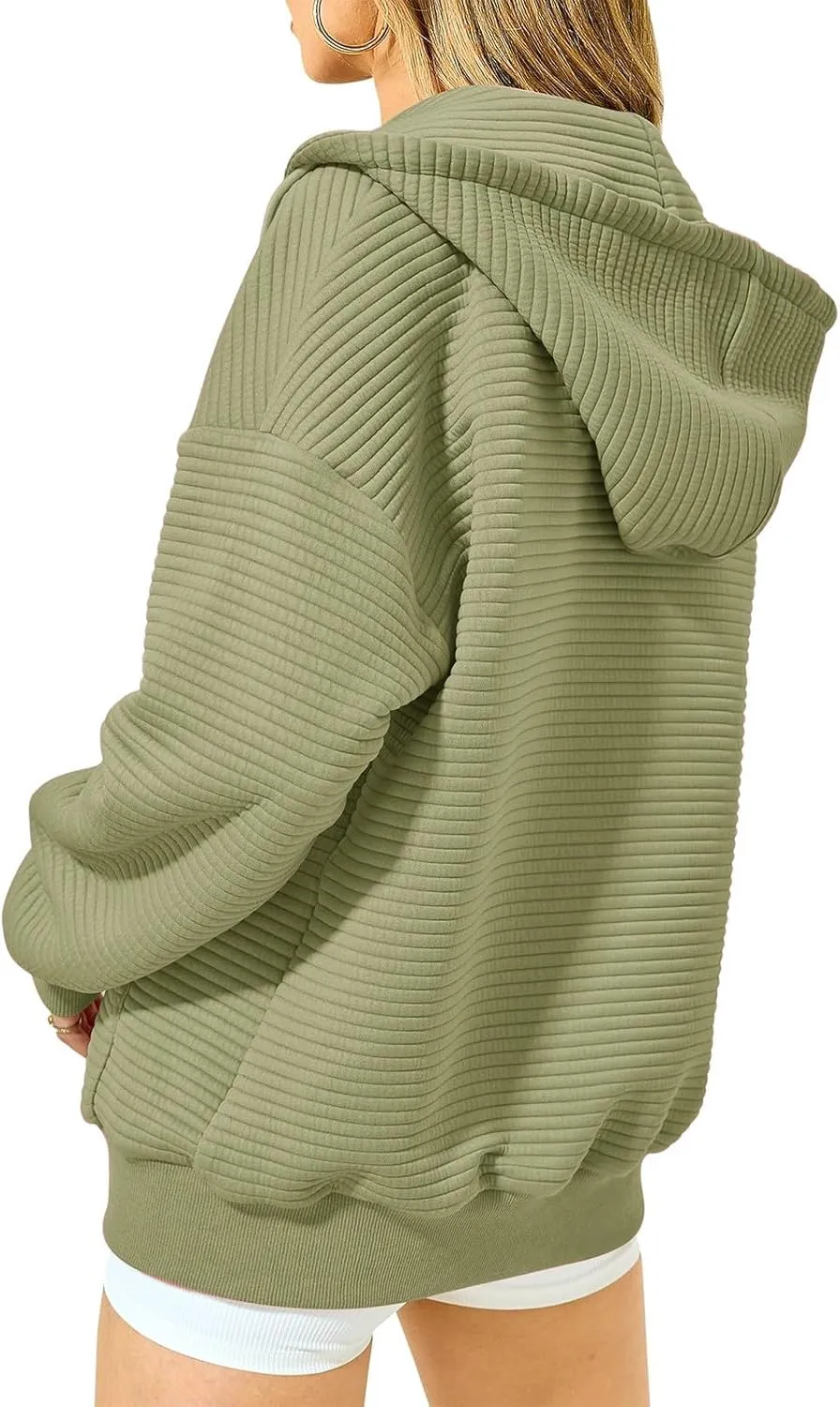midelxp Zip Up Hoodies for Women Cute Y2k Long Sleeve Oversized Sweatshirts Casual Comfy Fall Jackets Preppy Clothes 2024