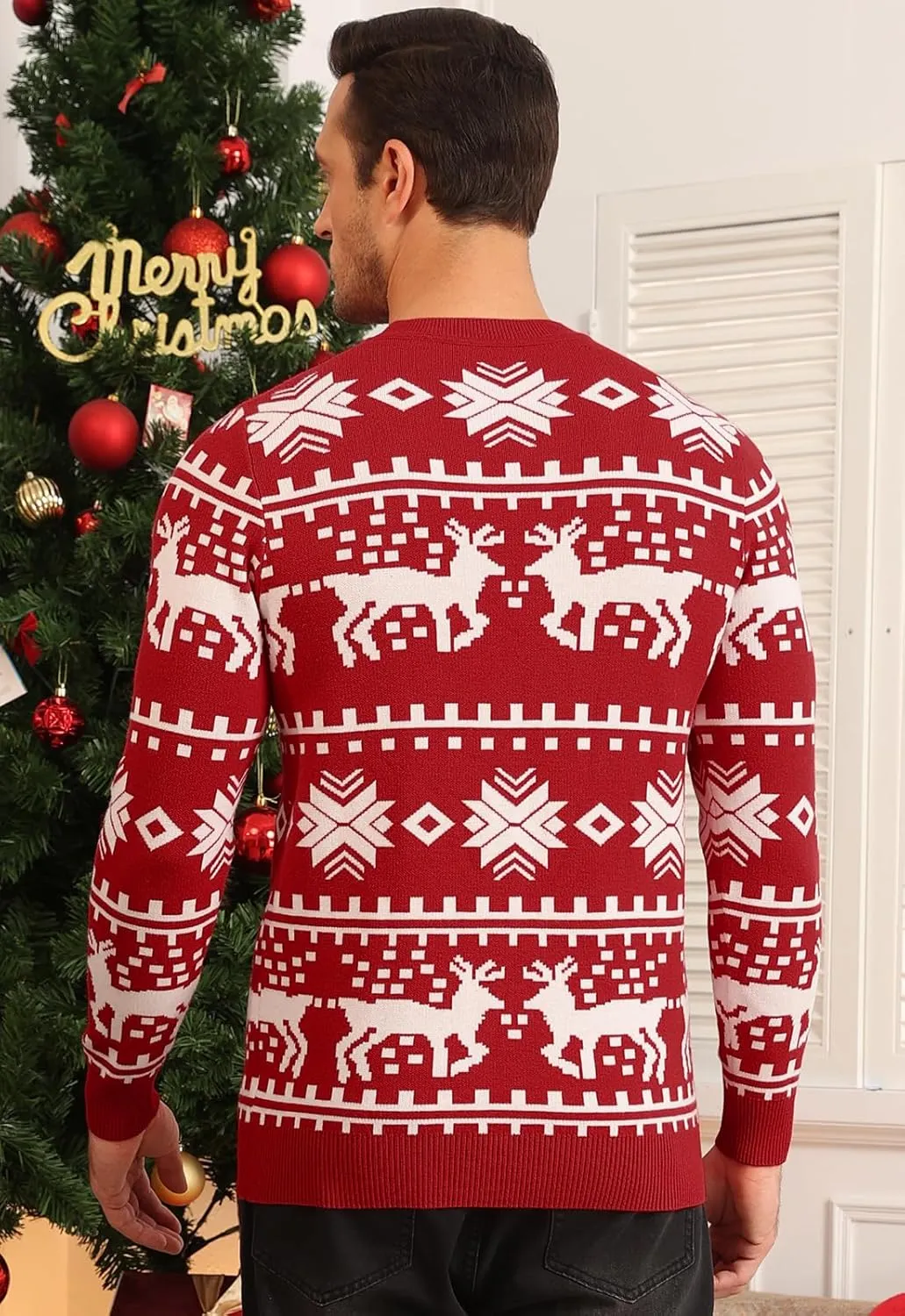 MLANM Men's Crew Neck Sweater Slim Fit Lightweight Sweatshirts Knitted Pullover for Casual