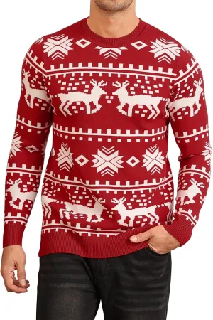 MLANM Men's Crew Neck Sweater Slim Fit Lightweight Sweatshirts Knitted Pullover for Casual