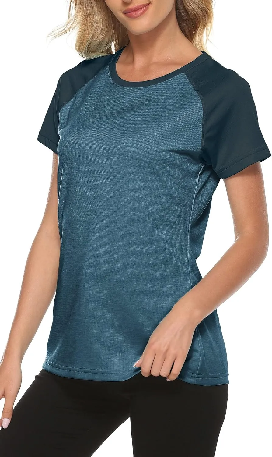 MoFiz Women's Short Sleeve UPF 50  Sun Protection Sports T-Shirt Quick Dry Running Workout Athletic Tee Top