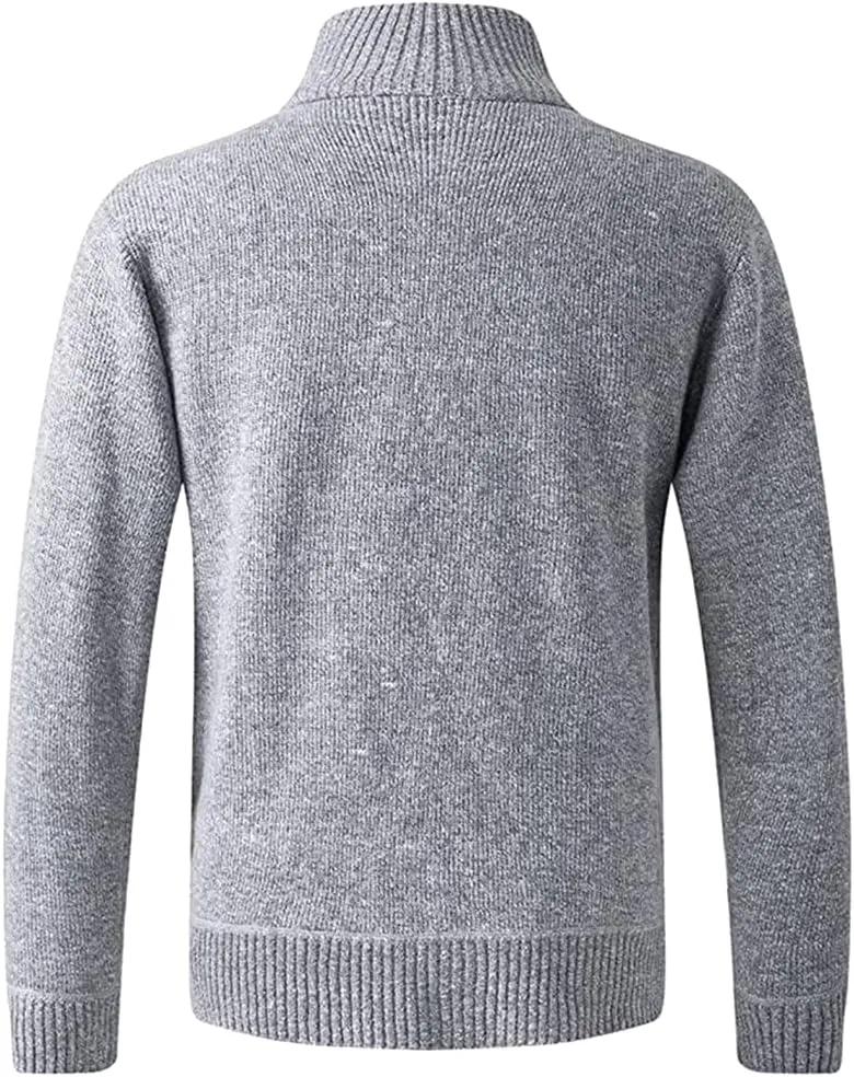 Msmsse Men's Cardigan Sweaters Full Zip Knitted Sweater for Men