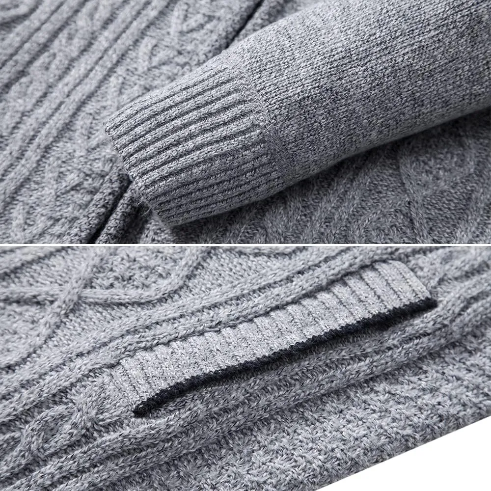Msmsse Men's Cardigan Sweaters Full Zip Knitted Sweater for Men