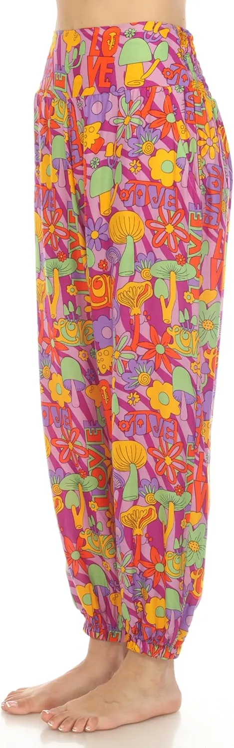 Mushroom Love Print Harem Pants