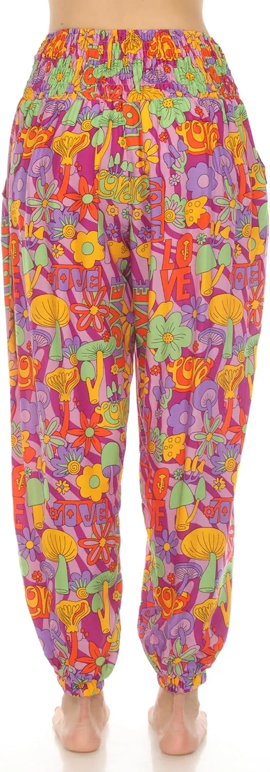 Mushroom Love Print Harem Pants