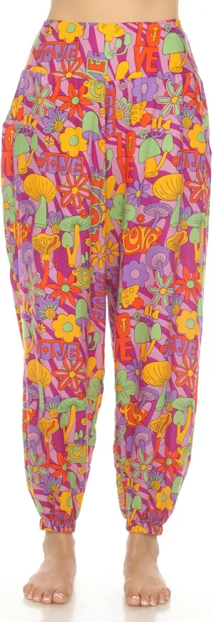 Mushroom Love Print Harem Pants