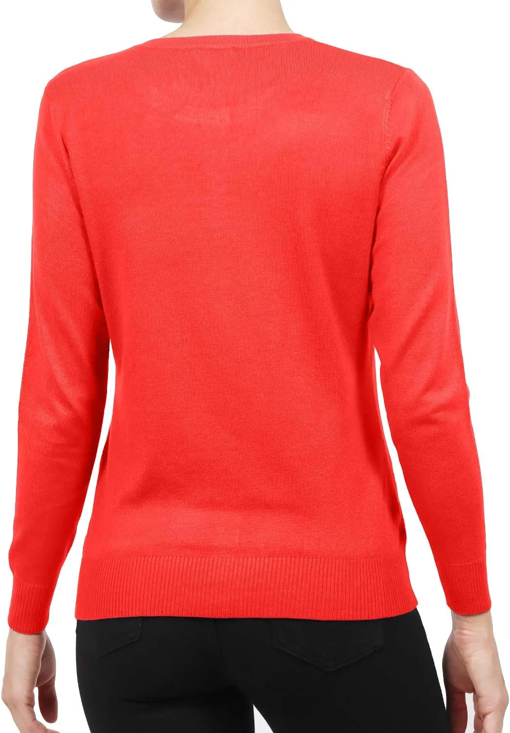 NE PEOPLE Women's Knit Cardigan  Long Sleeve Basic Button Down Crewneck Casual Stretch Sweater Knitted Ribbed Hem