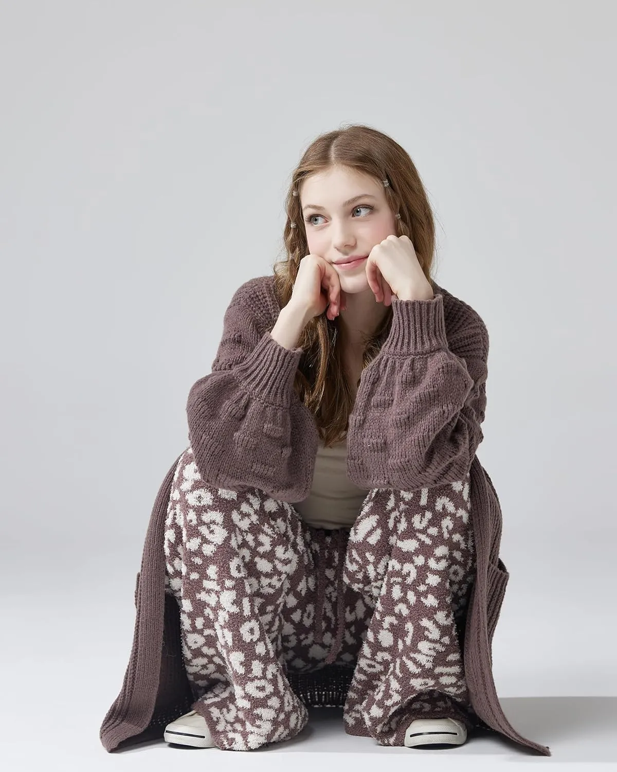 noflik Women's Oversized Sweater Cardigan with Pockets