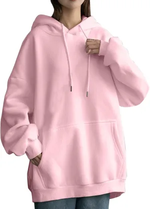 Oversized Hoodies for Teen Girls Y2k Hooded Sweatshirt Women Casual Plain Drop Shoulder Long Sleeve Hoodies Pullover Tops