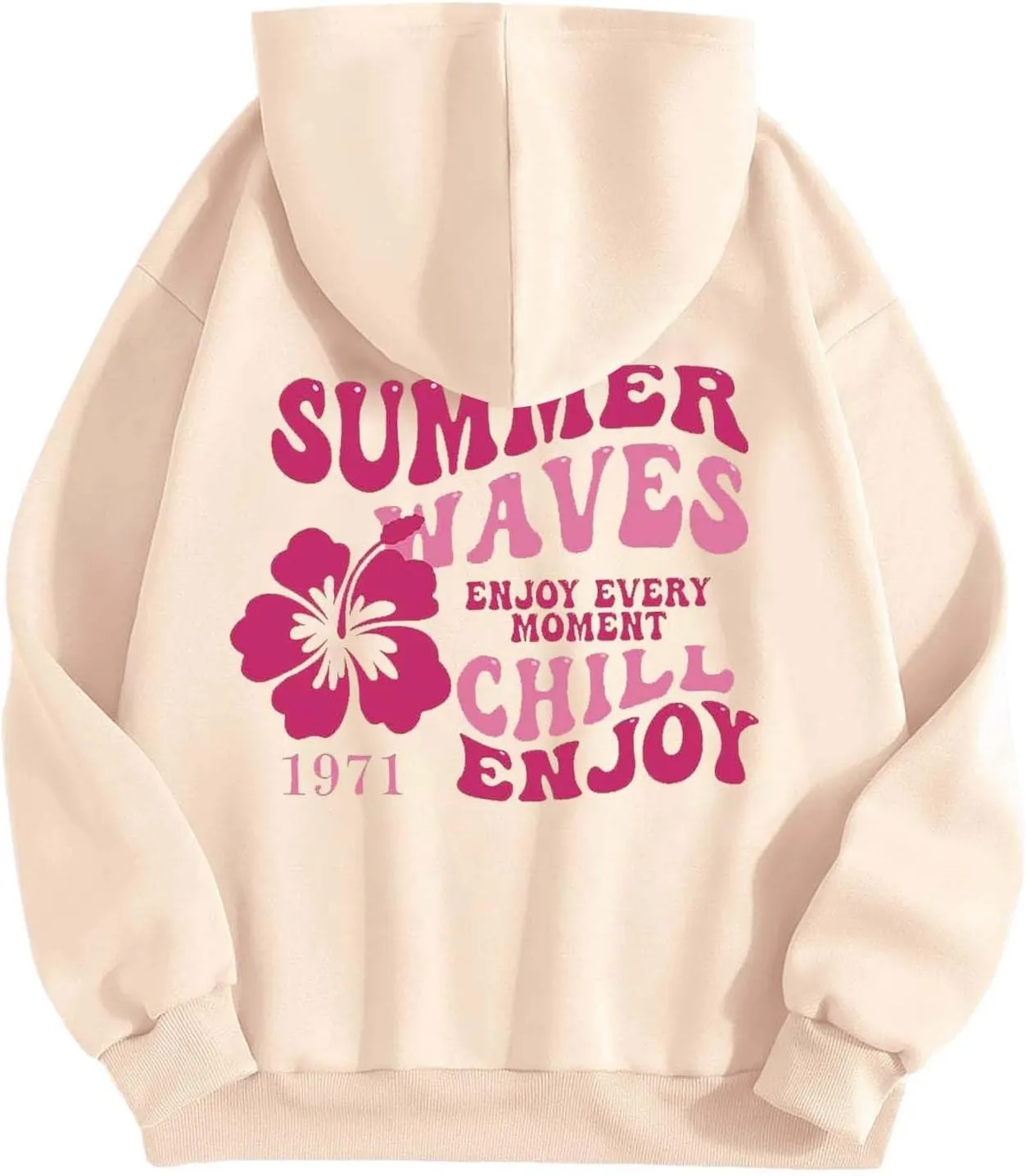 Oversized Hoodies For Women Graphic Trendy Y2K Preppy Clothes Long Sleeve Florals Pink Palm Puff Hoodie Sweatshirt