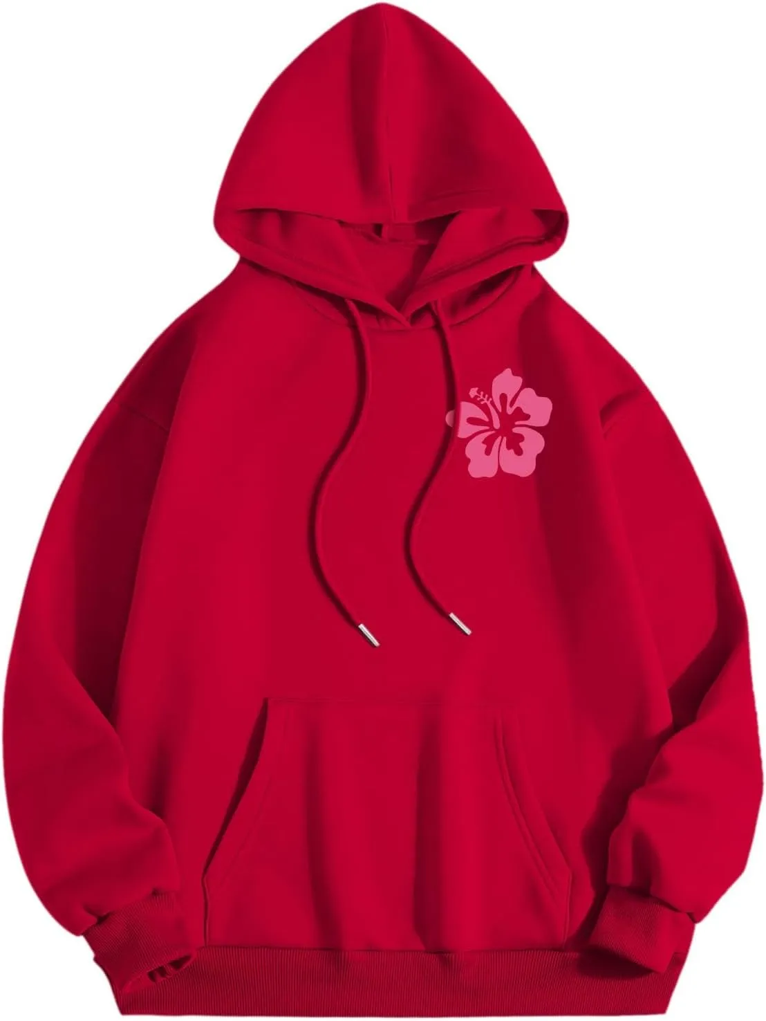 Pink Preppy Hoodie for Women Teen Girls Meet Me at The Ocean Graphic Y2K Comfort Hoodie Oversized Hooded Sweatshirts