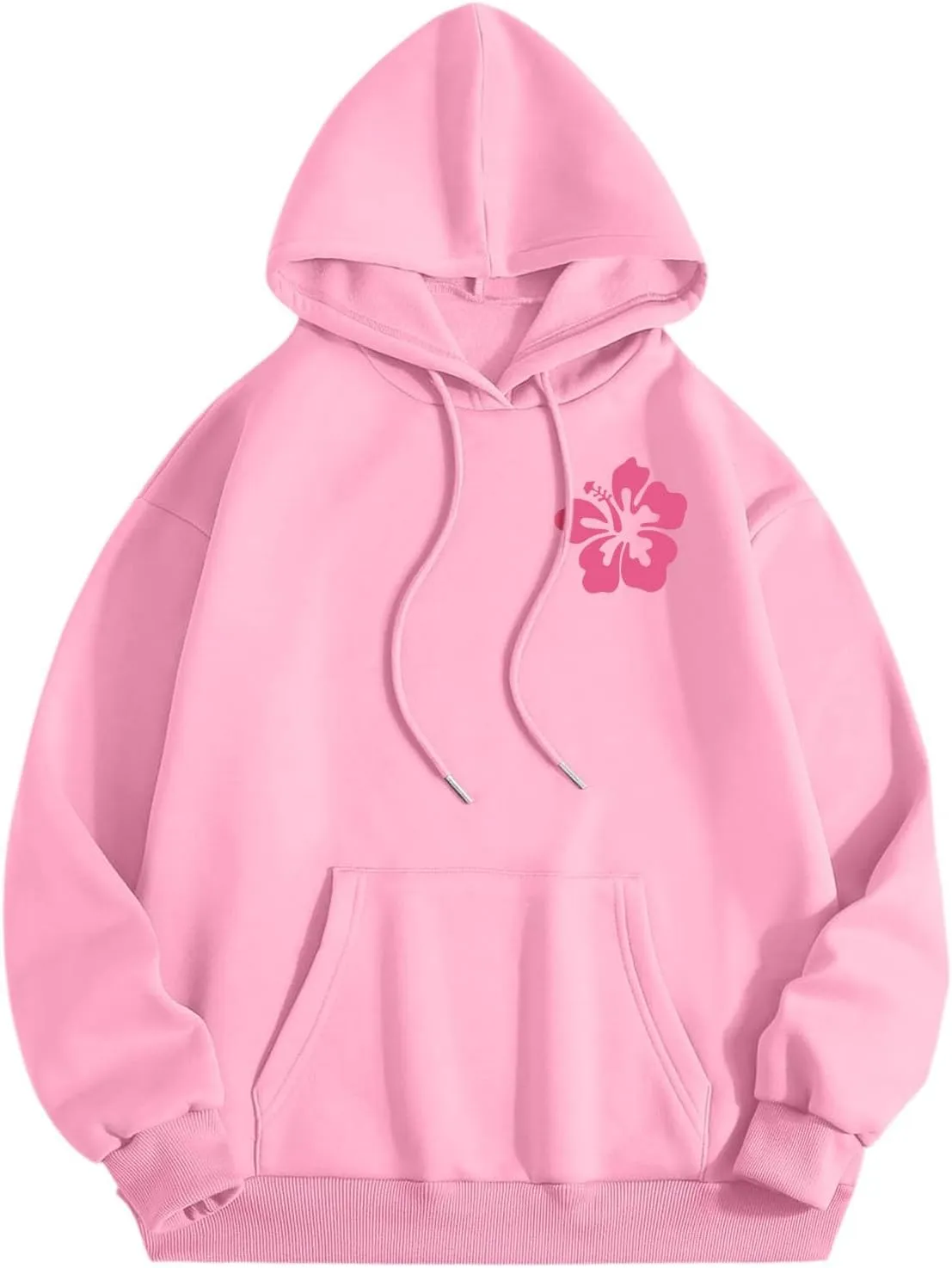 Pink Preppy Hoodie for Women Teen Girls Meet Me at The Ocean Graphic Y2K Comfort Hoodie Oversized Hooded Sweatshirts