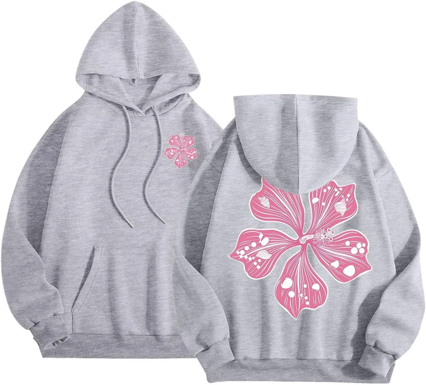 Pink Puff Hoodie Graphic Hoodies For Teen Girls Cute Sweatshirt Oversized Pullover Long Sleeve Preppy Tops