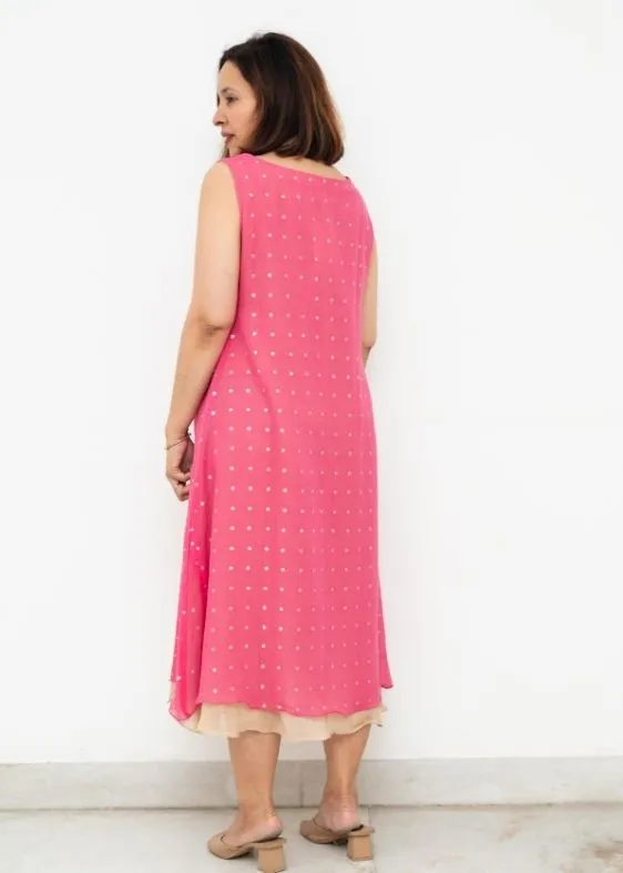 Pink Sequins Double Layer Dress