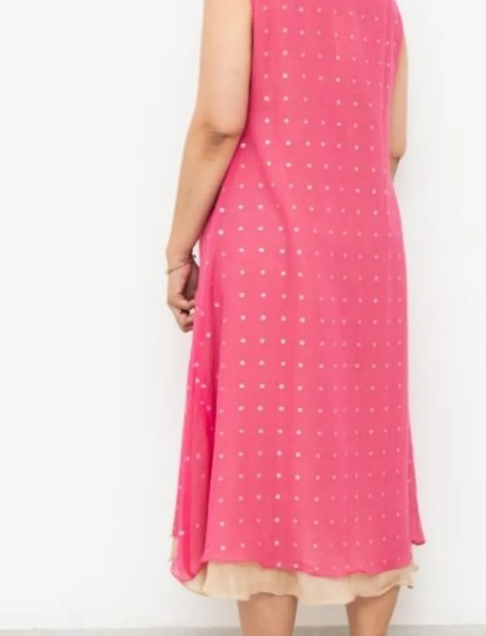 Pink Sequins Double Layer Dress