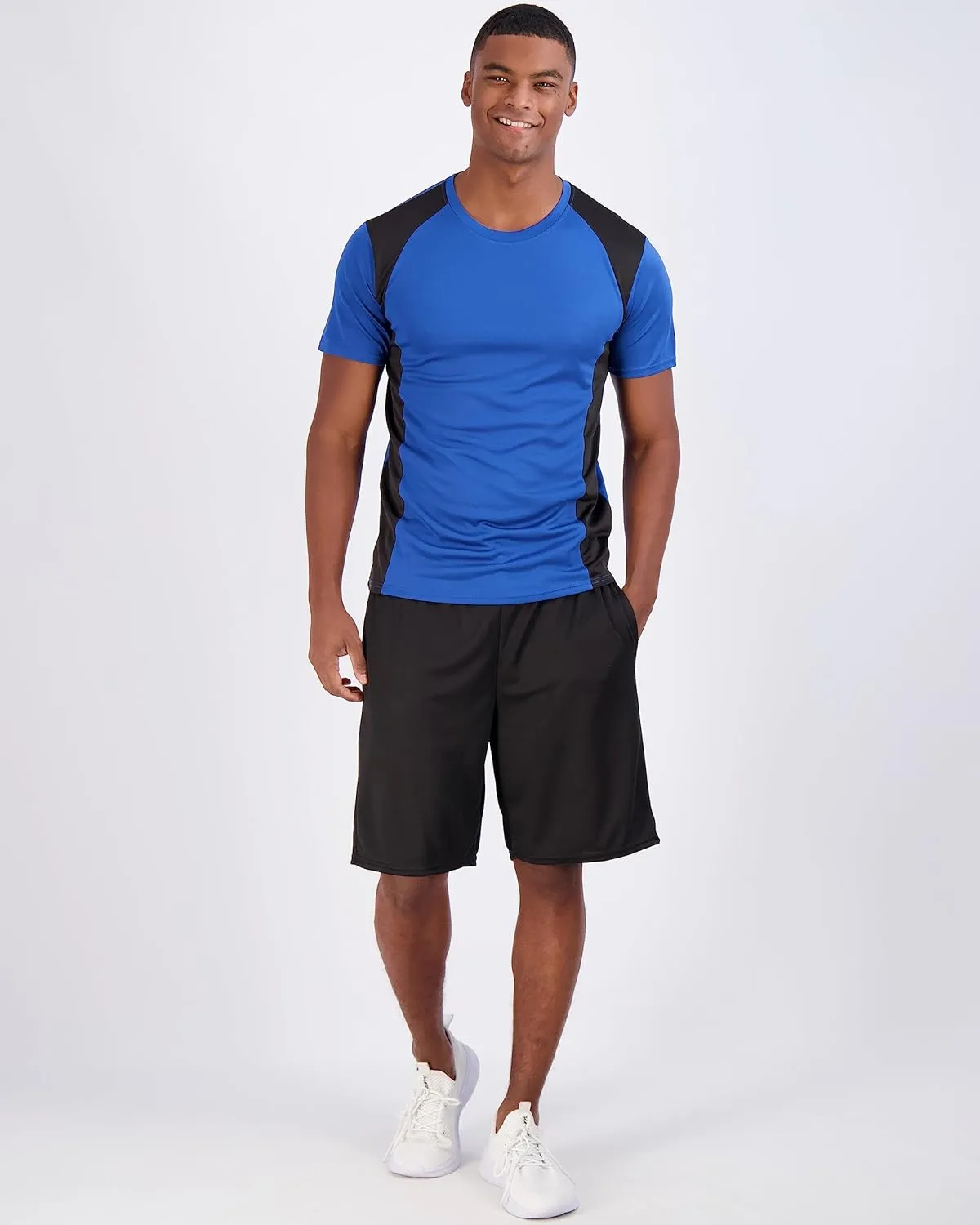 Real Essentials 5 Pack Mens Active Quick Dry Mesh Crew Neck T Shirts | Athletic Short Sleeve Tee (Available in Big & Tall)