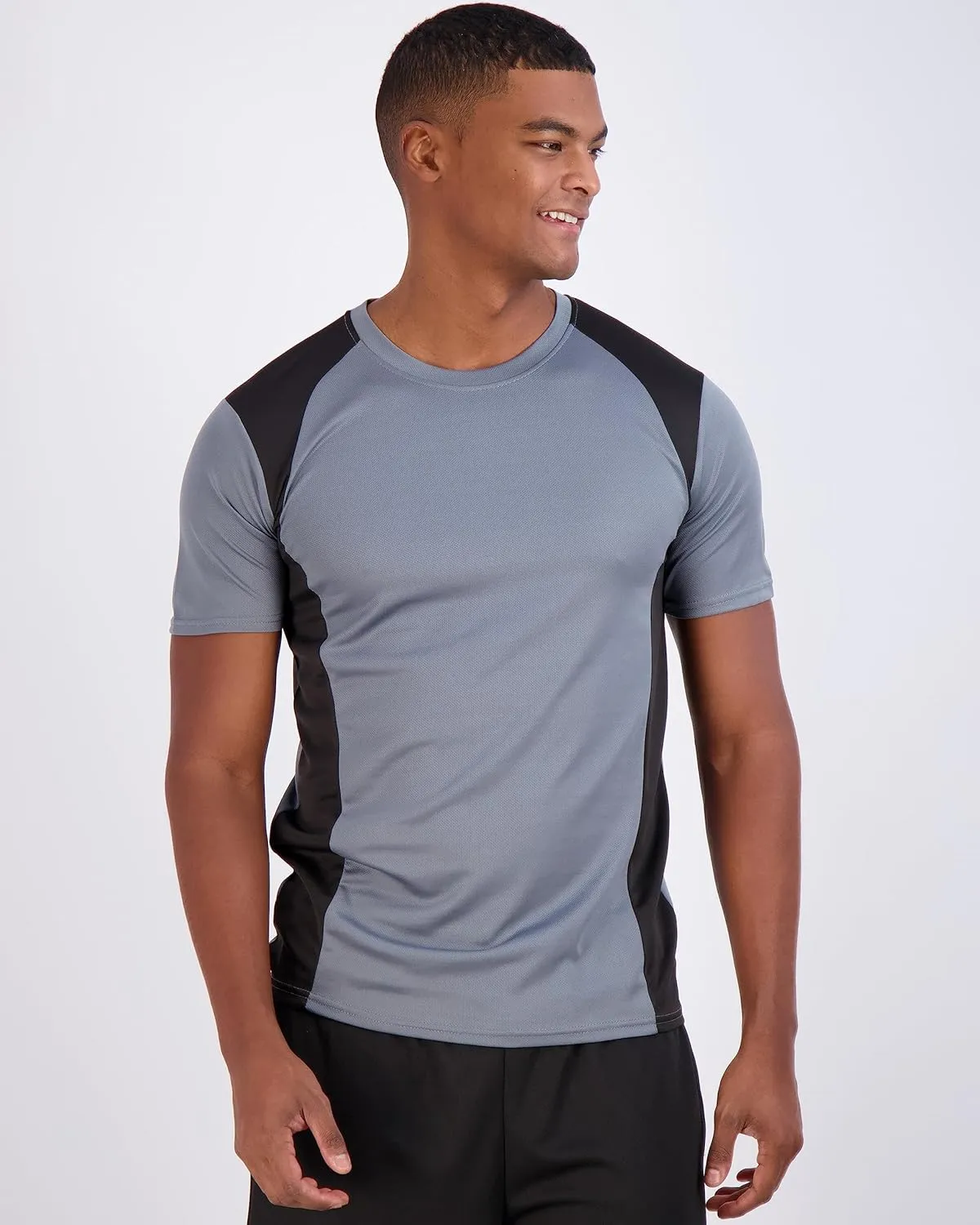 Real Essentials 5 Pack Mens Active Quick Dry Mesh Crew Neck T Shirts | Athletic Short Sleeve Tee (Available in Big & Tall)