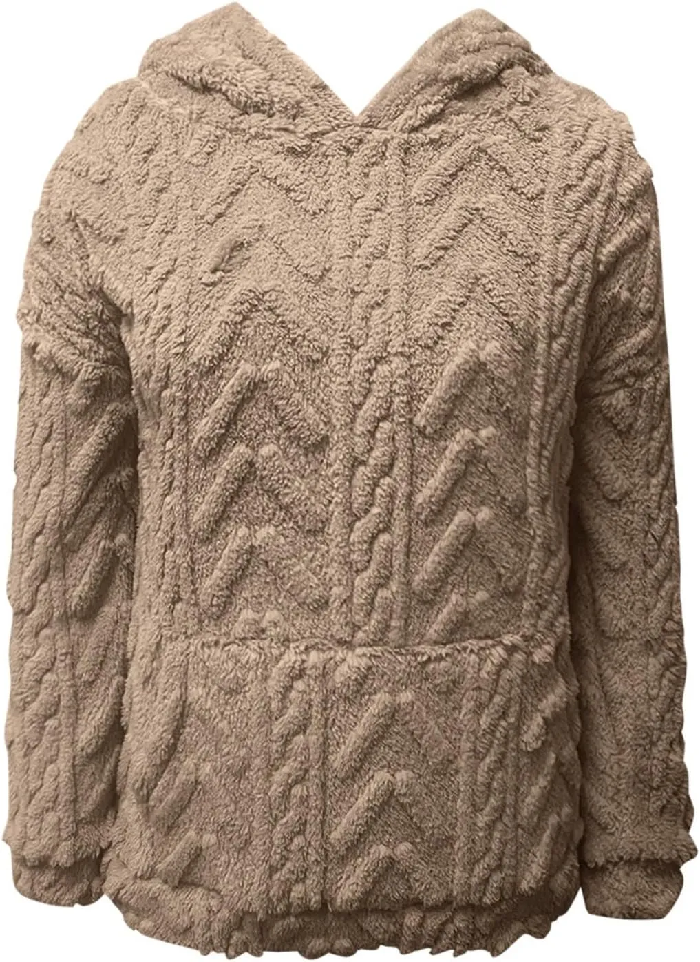 Sherpa Hoodies for Women Fleece Cable Knit Hoodies Fall Winter Warm Y2k Hoodie Oversized Sweatshirts For Women