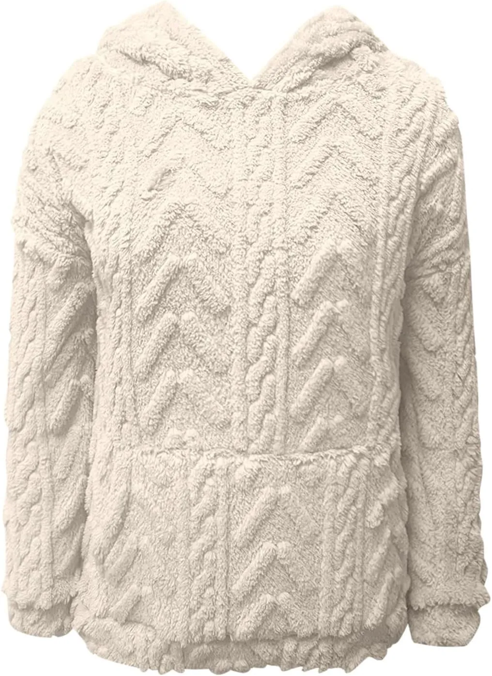 Sherpa Hoodies for Women Fleece Cable Knit Hoodies Fall Winter Warm Y2k Hoodie Oversized Sweatshirts For Women