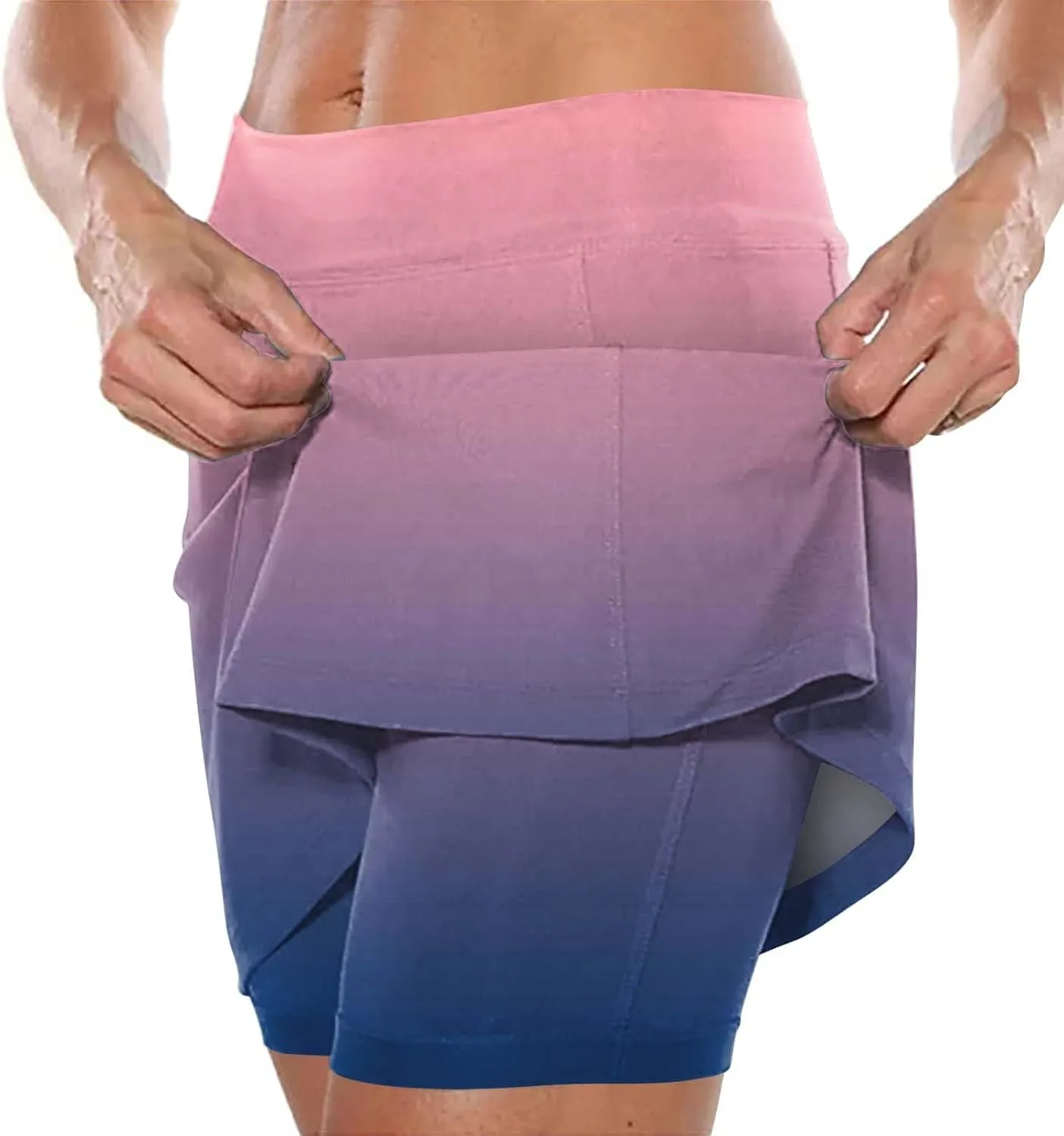 Skirts for Women Trendy Summer Long Athletic Dress for Women with Shorts Knee Length Running Shorts for Men 9 inch