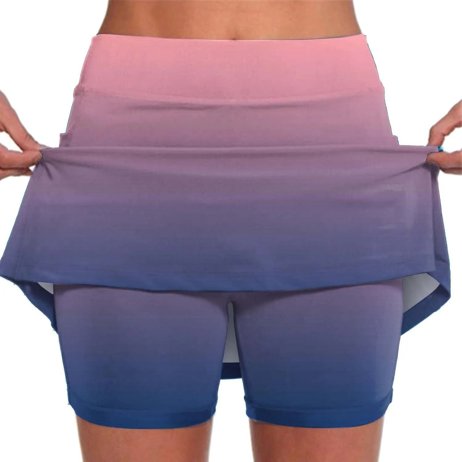 Skirts for Women Trendy Summer Long Athletic Dress for Women with Shorts Knee Length Running Shorts for Men 9 inch