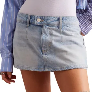 Skorts Skirts for Women Stretchy High Waisted Jean Shorts Summer Trendy Denim Skirt with Shorts Underneath