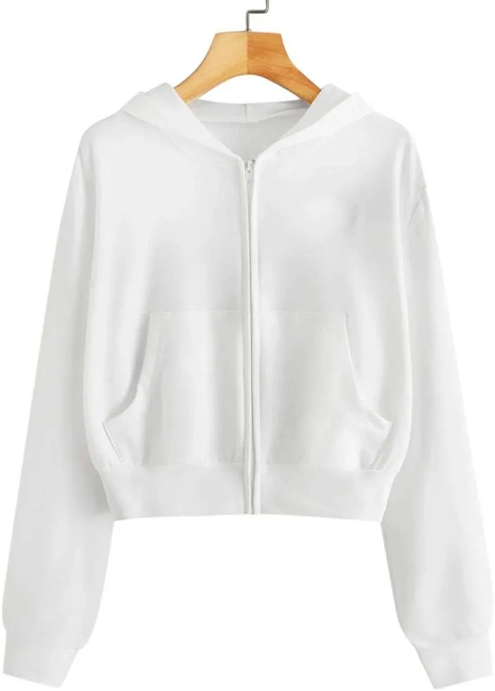 SMIDOW Crop Full Zip Up Hoodie Women Cute 2023 Fall Fashion y2k Clothes Teen Girl Cropped Lightweight Jacket With Hood