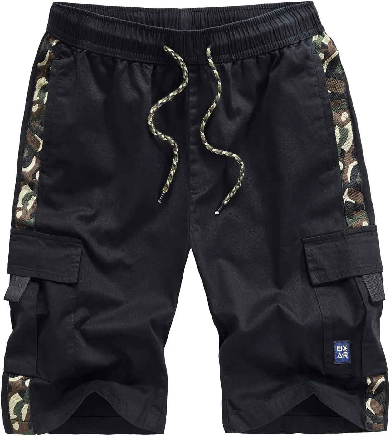 Soft Cotton Shorts Men Fashion Casual Printed Loose Quick-Drying Shorts Beach Pants Mens Shorts Elastic Waist
