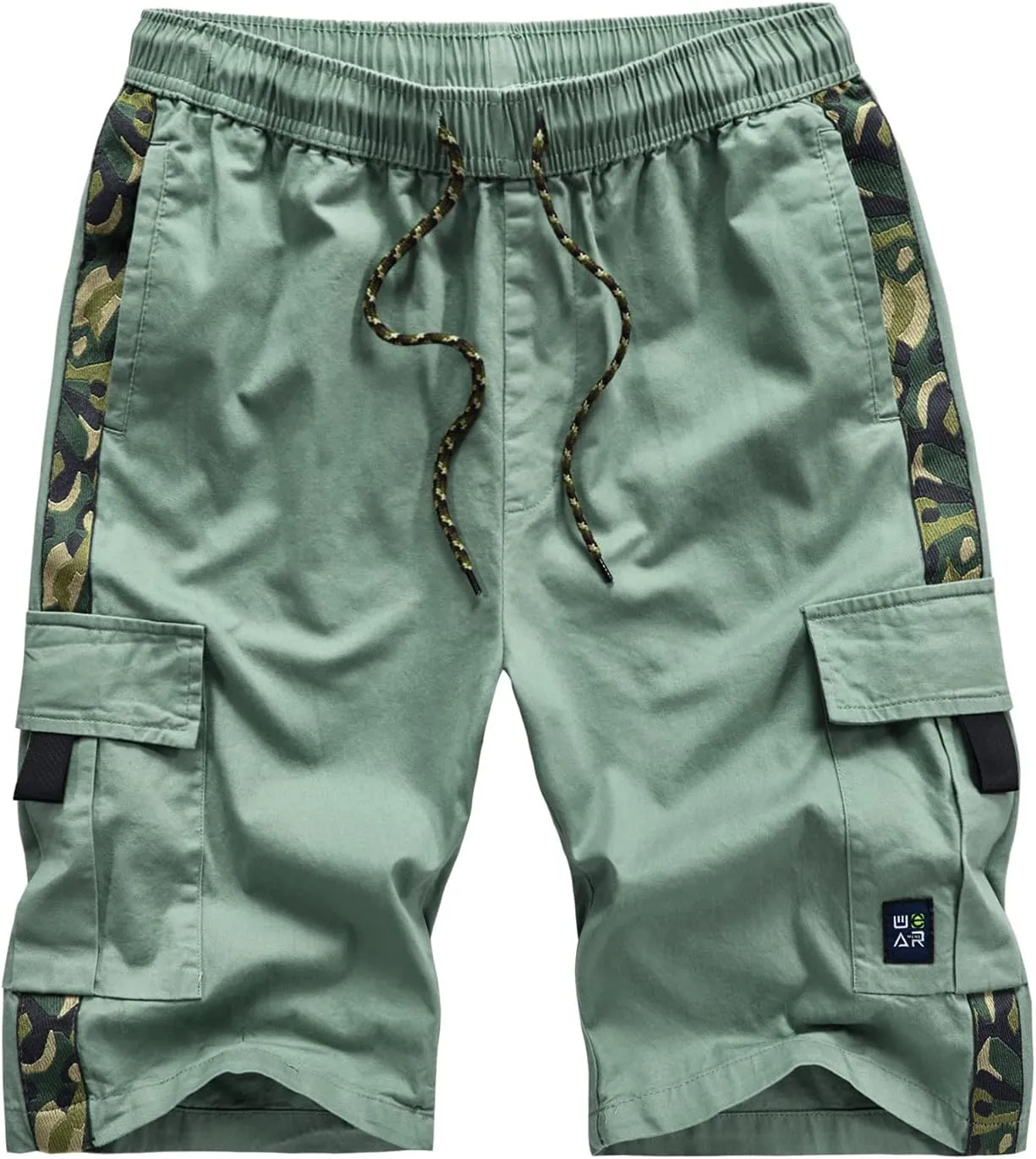 Soft Cotton Shorts Men Fashion Casual Printed Loose Quick-Drying Shorts Beach Pants Mens Shorts Elastic Waist