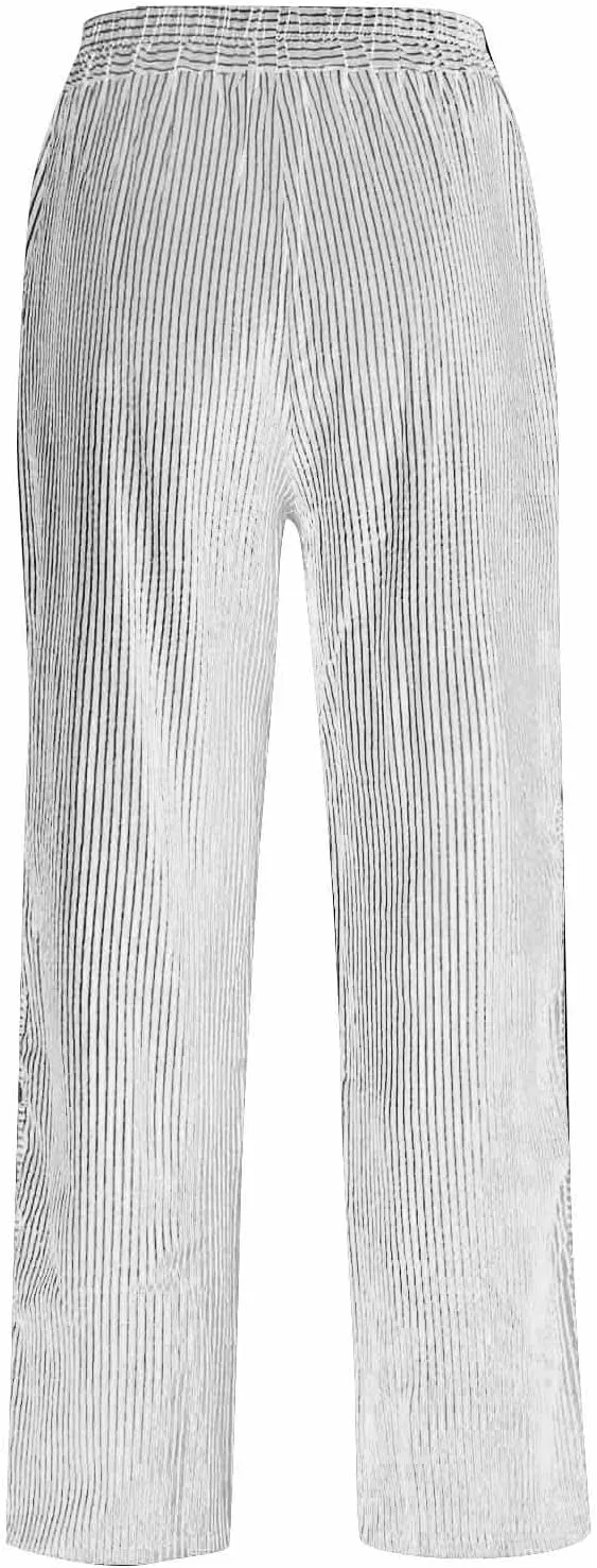 Striped Pants Women Elastic High Waisted Baggy Wide Leg Pants Vintage Cropped Trouser Lounge Pants with Pockets
